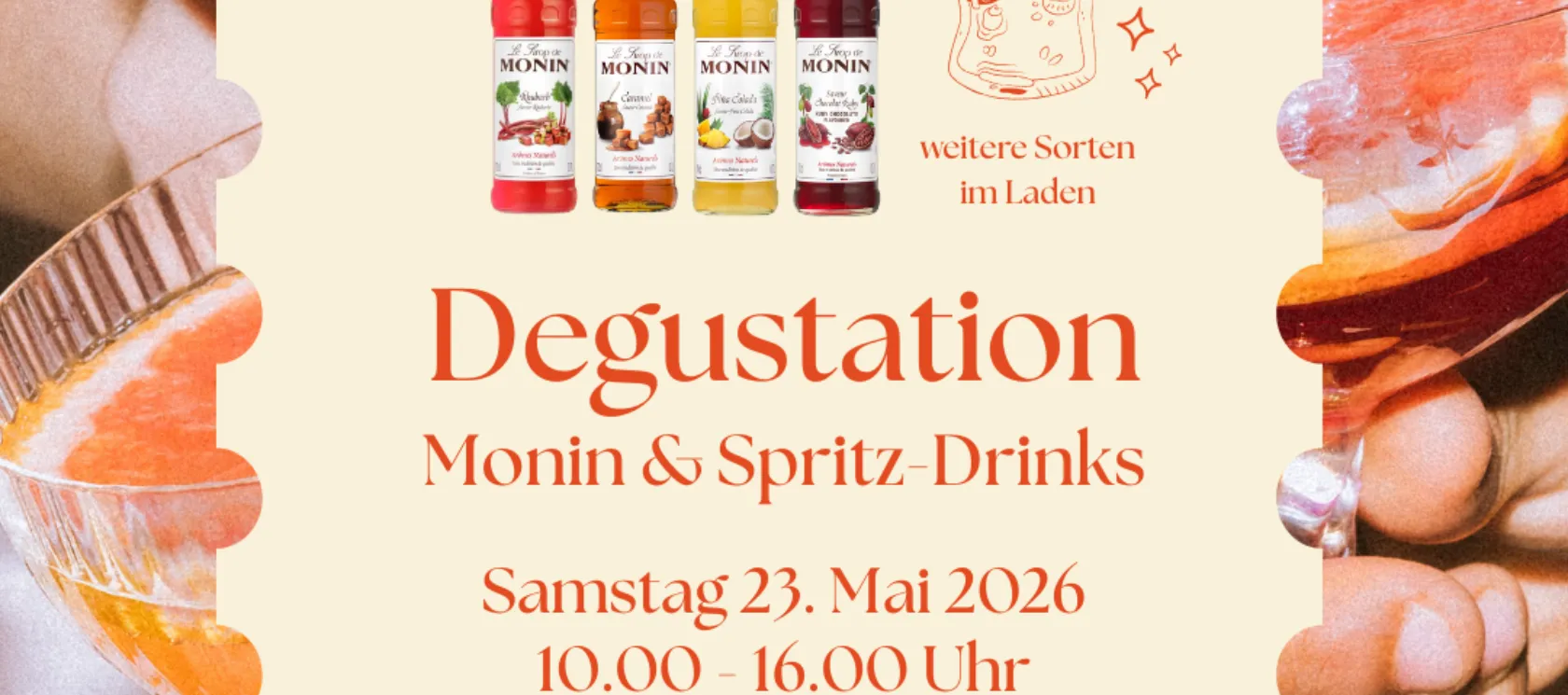 Monin und Spritz-Drinks Degustation