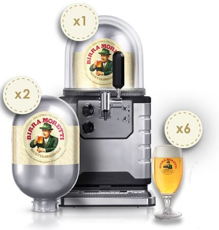 Moretti Starter Zapfanlage
inkl. 2 x 8lt Blade, 6 Gläser
